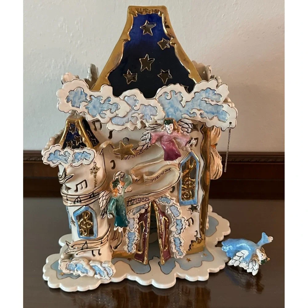 2003 Heather Goldminc Hark the‎ Herald Angels Sing Musical House Clayworks 15''